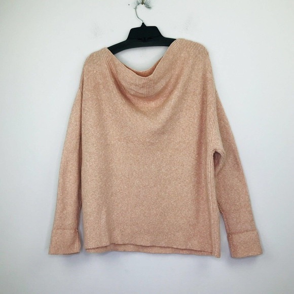 Treasure & Bond Women's 2X Sweater Pink One-Shoulder Rib Knit Pullover S29 - Picture 4 of 4